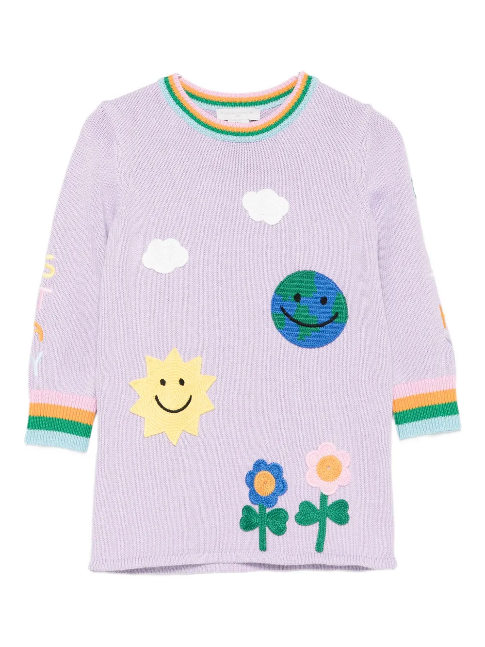 Stella McCartney Kids embroidered appliqué dress | Purple | Image 1