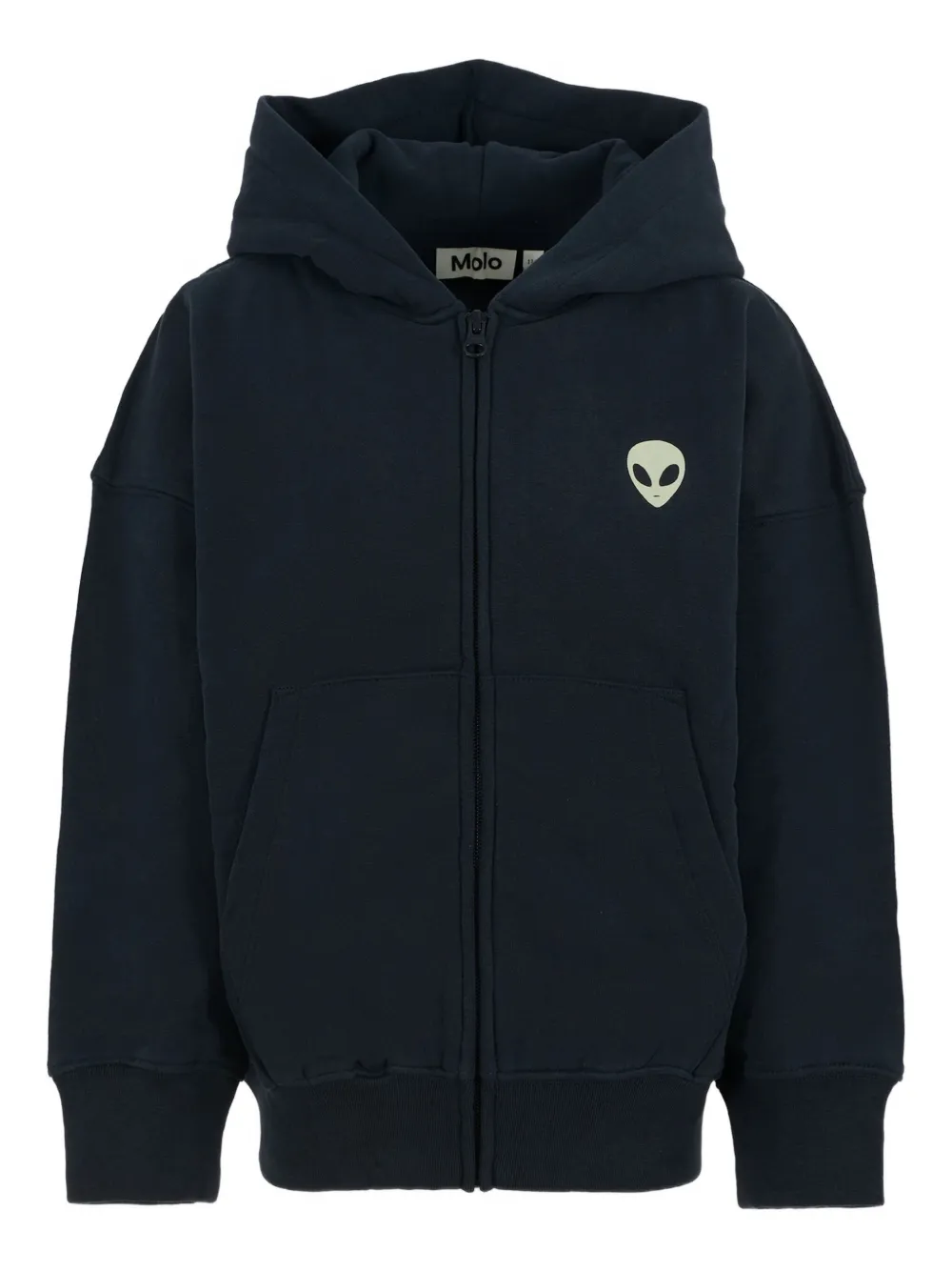 Molo alien-printed zip-up hoodie | Blue | Image 1