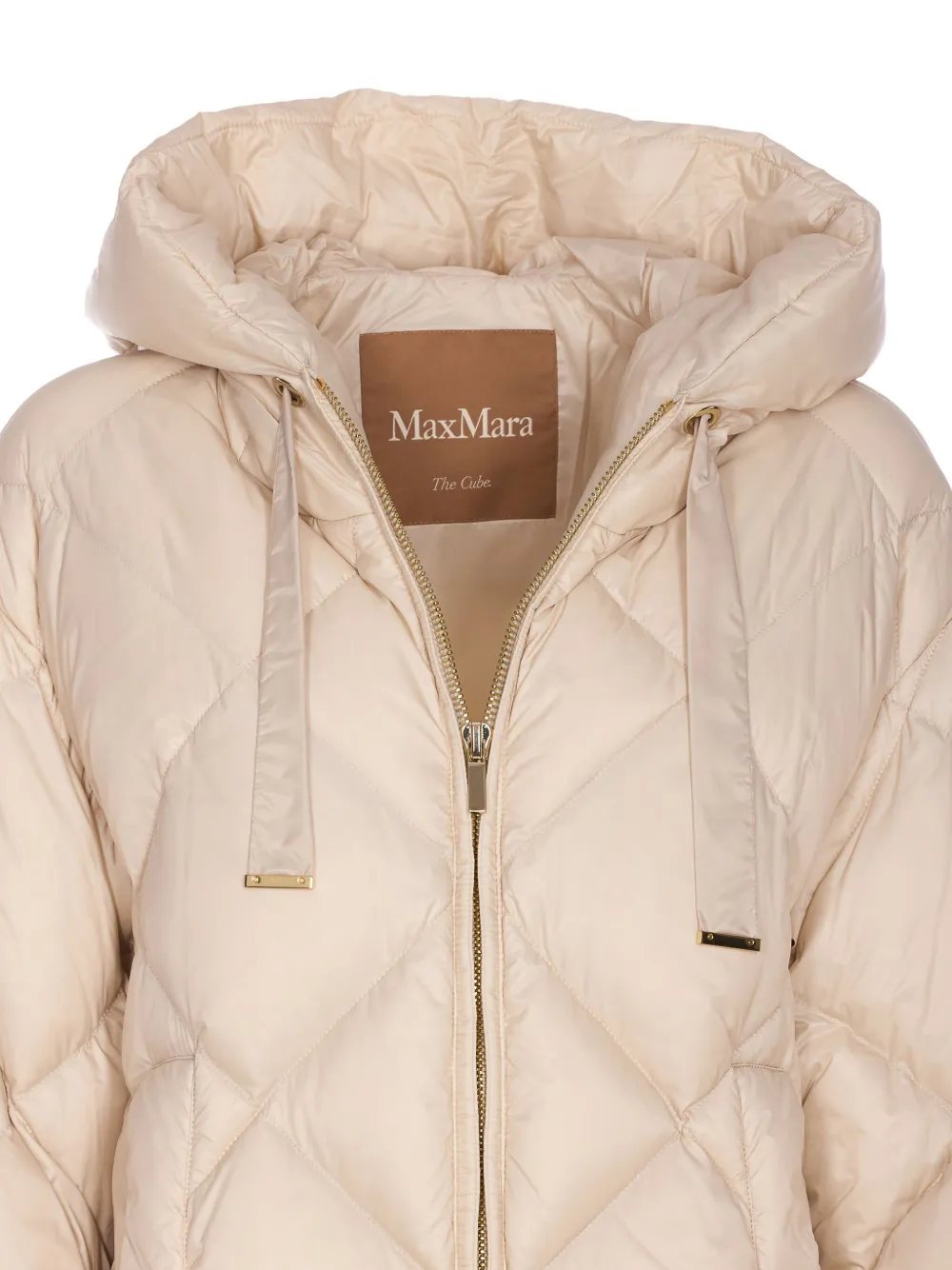 'S Max Mara Gewatteerde jas met diamantvormige voering Beige