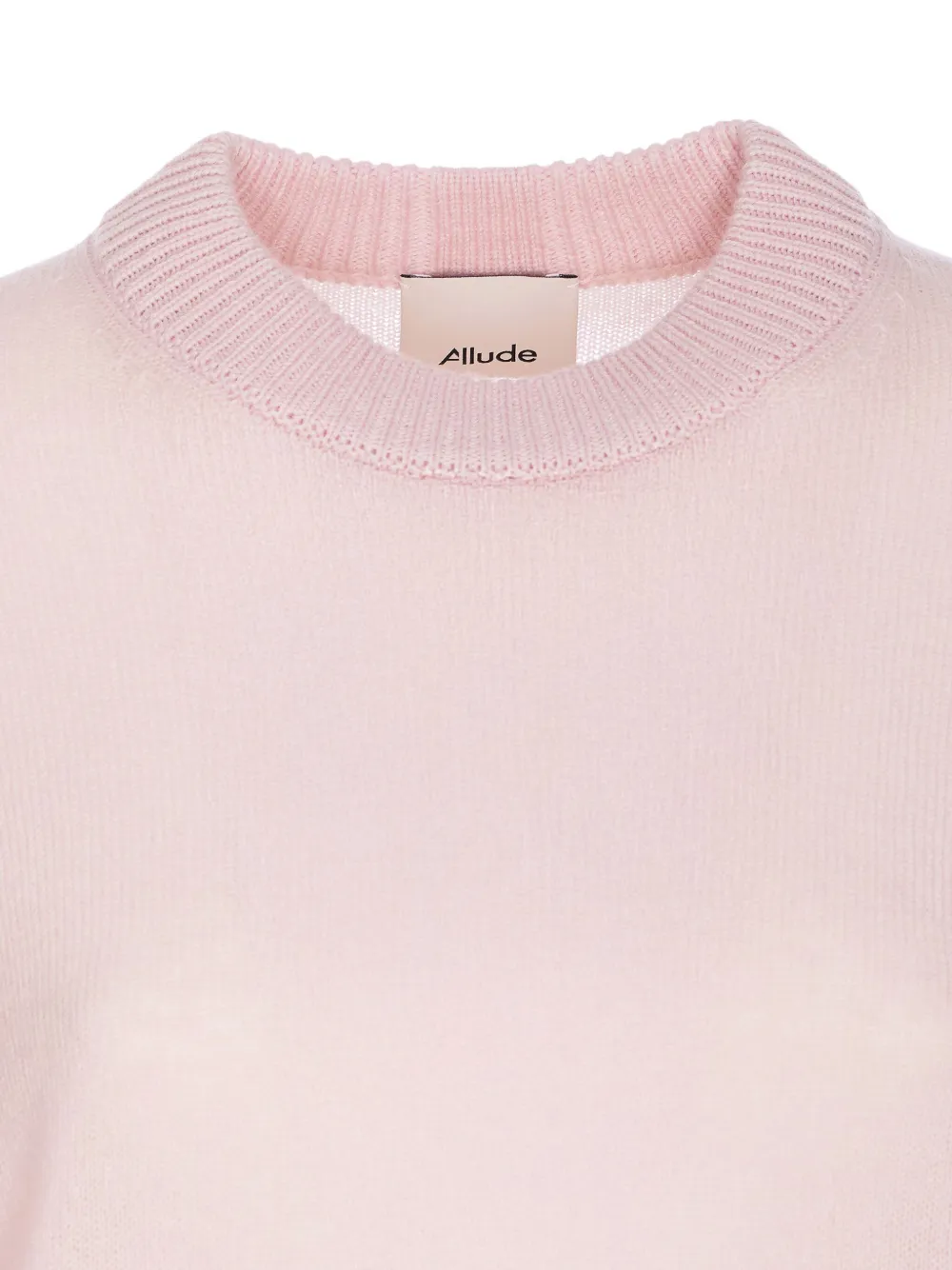 Allude Round-neck Long-sleeve Sweater In Pink