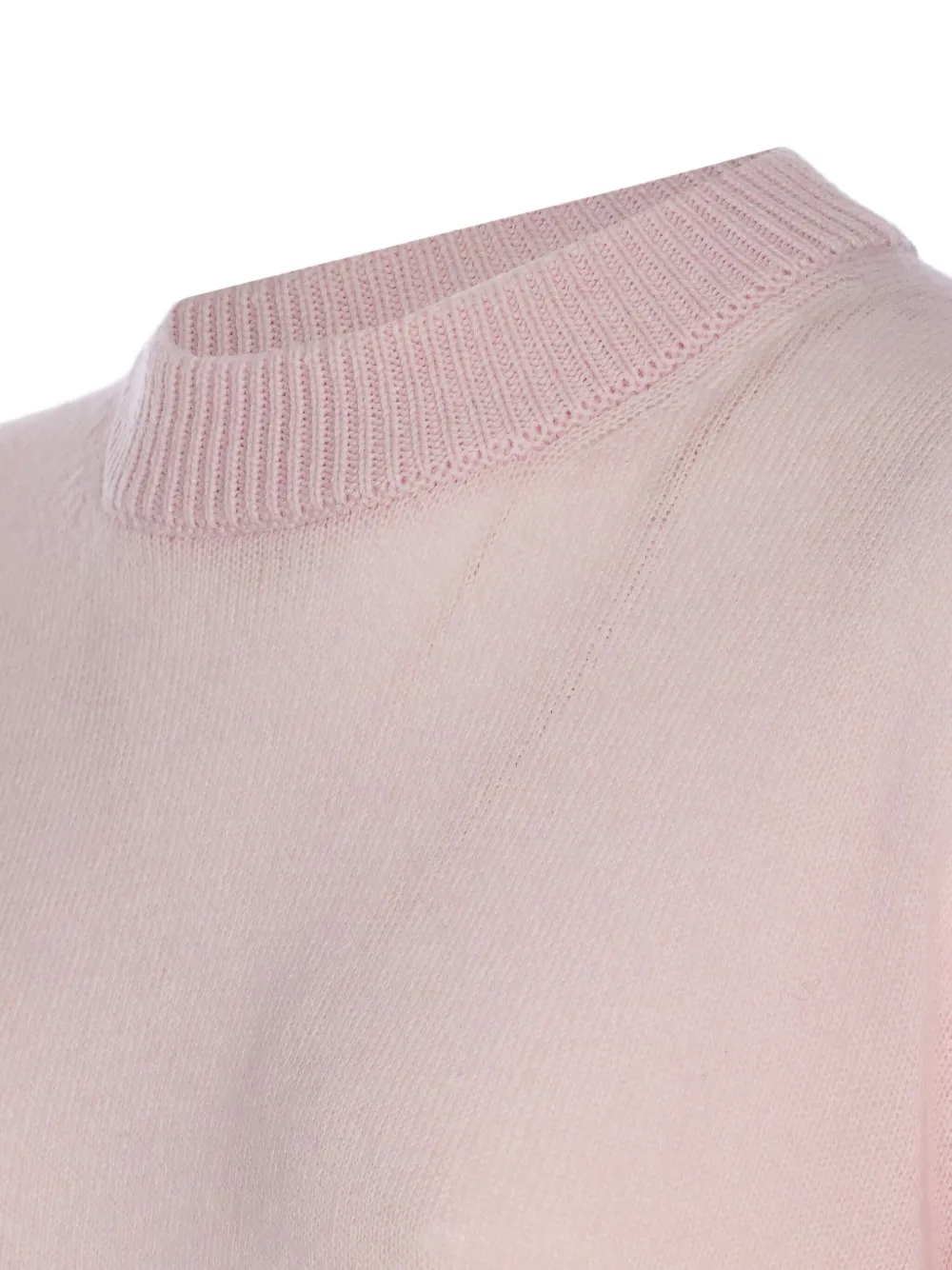 Allude Round-neck Long-sleeve Sweater In Pink