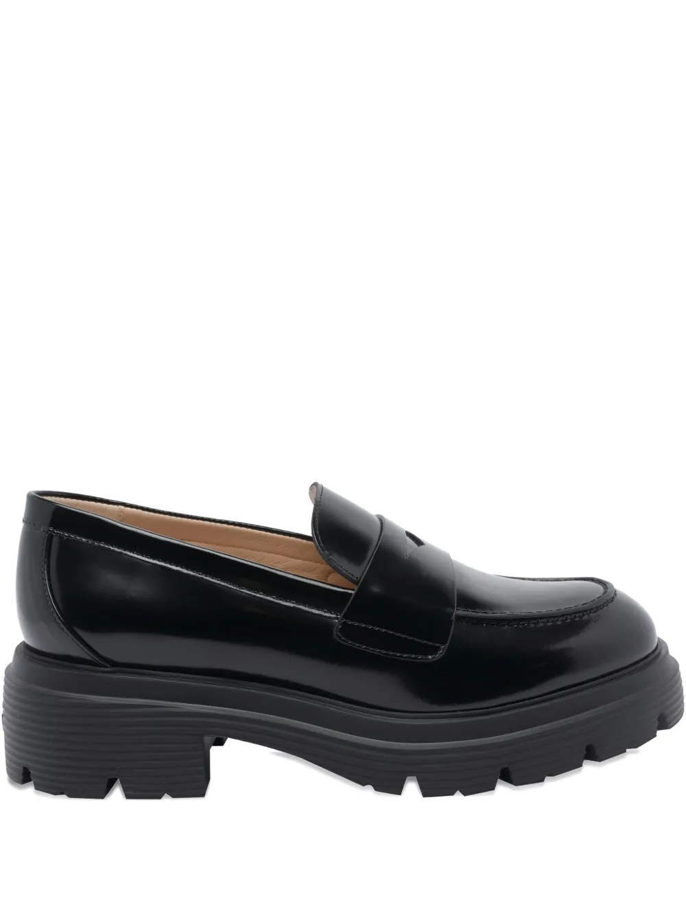 Stuart Weitzman penny-slot platform loafers Black