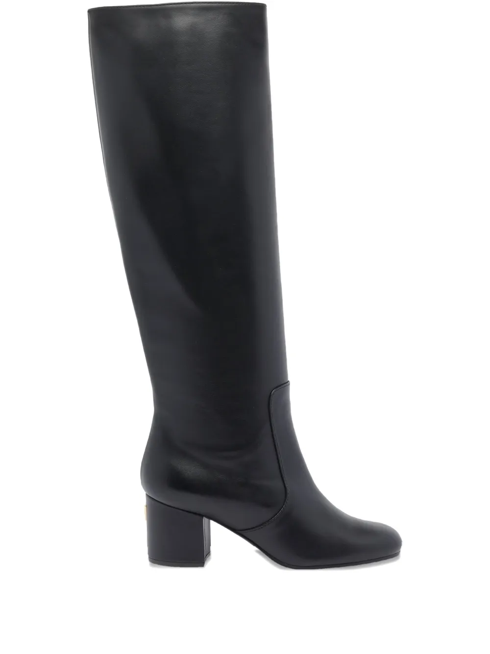 Via Roma 15 65mm leather block-heel knee-high boots Zwart