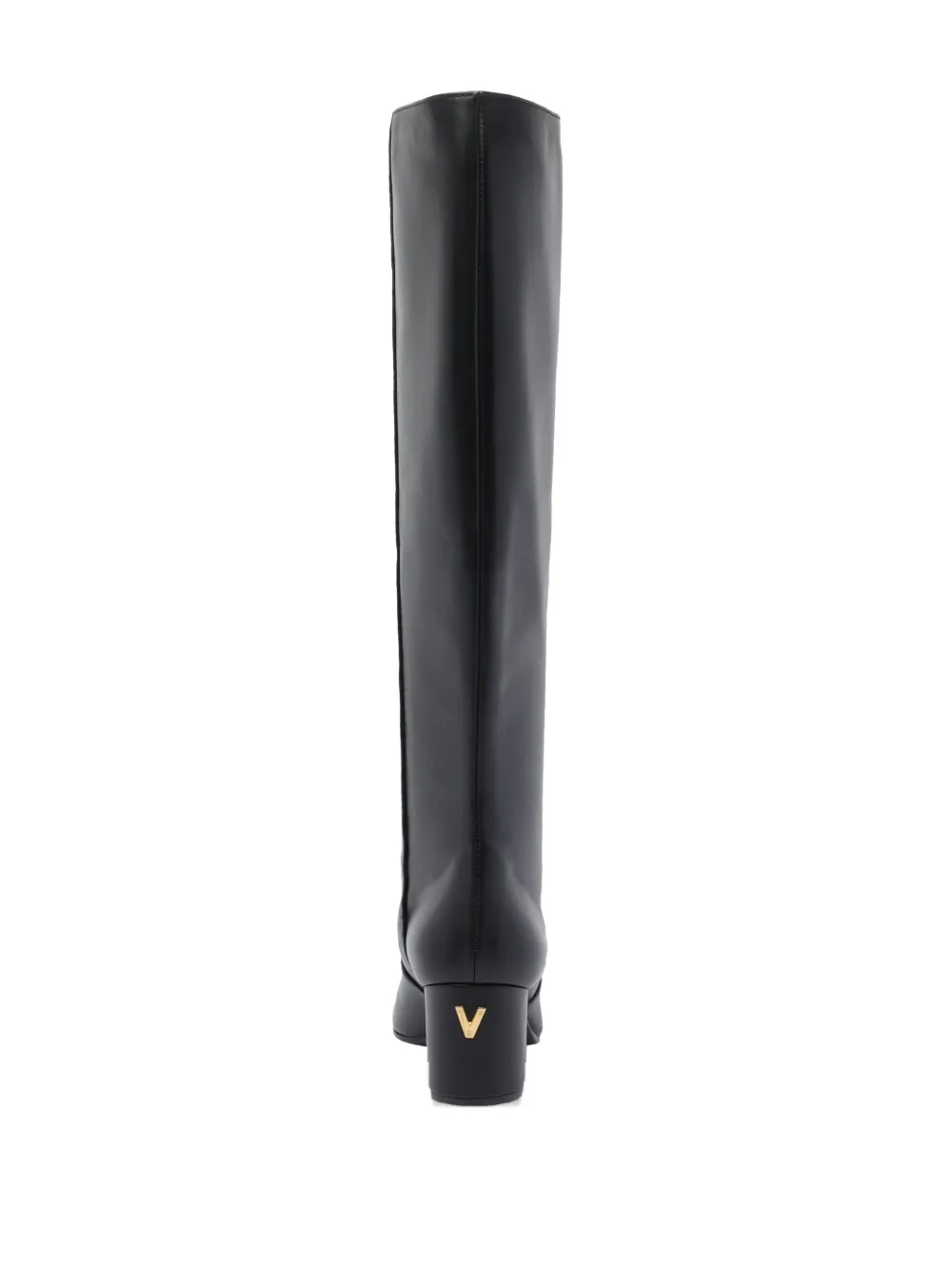 Via Roma 15 65mm leather block-heel knee-high boots Black