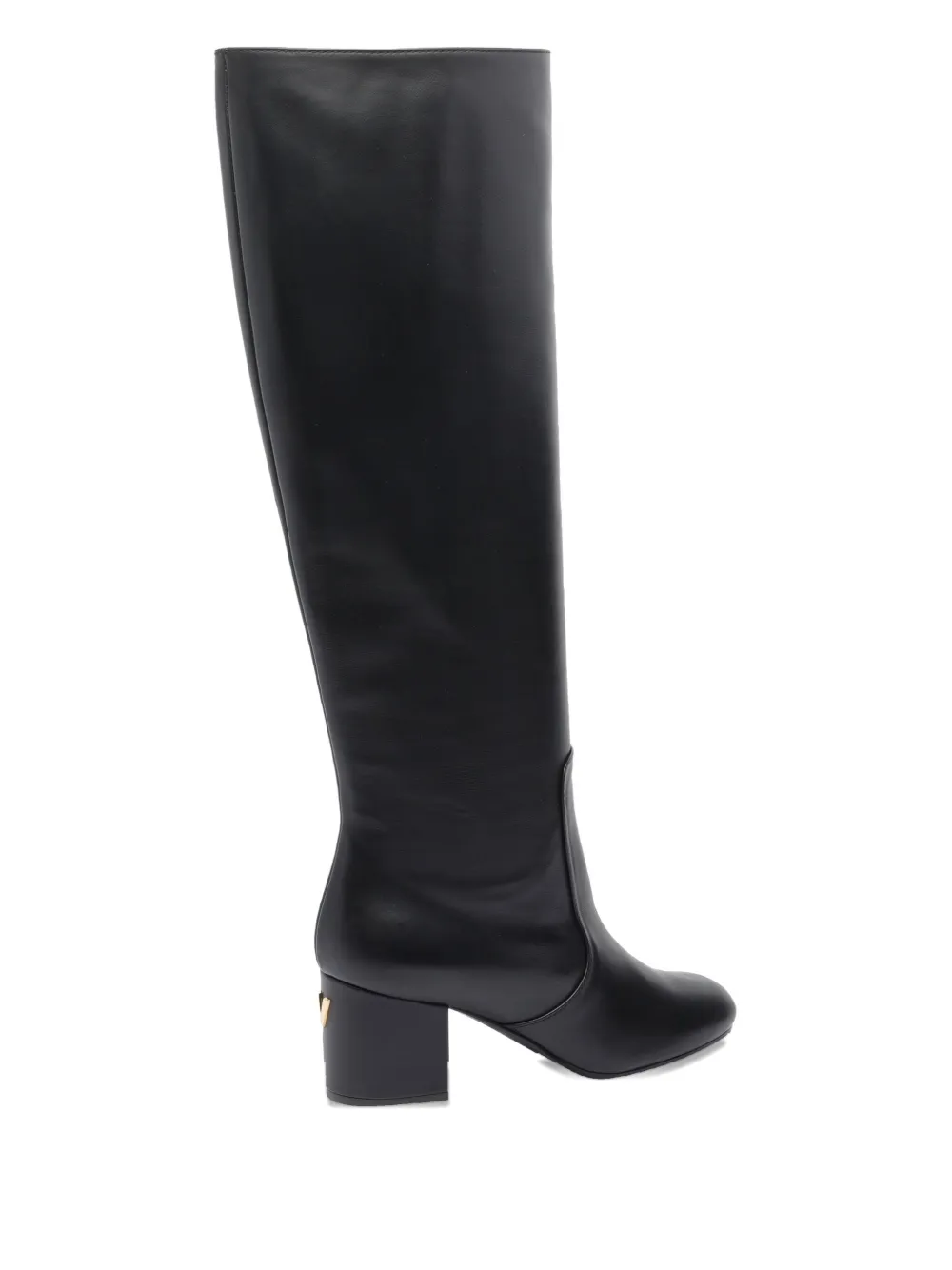 Via Roma 15 65mm leather block-heel knee-high boots Black