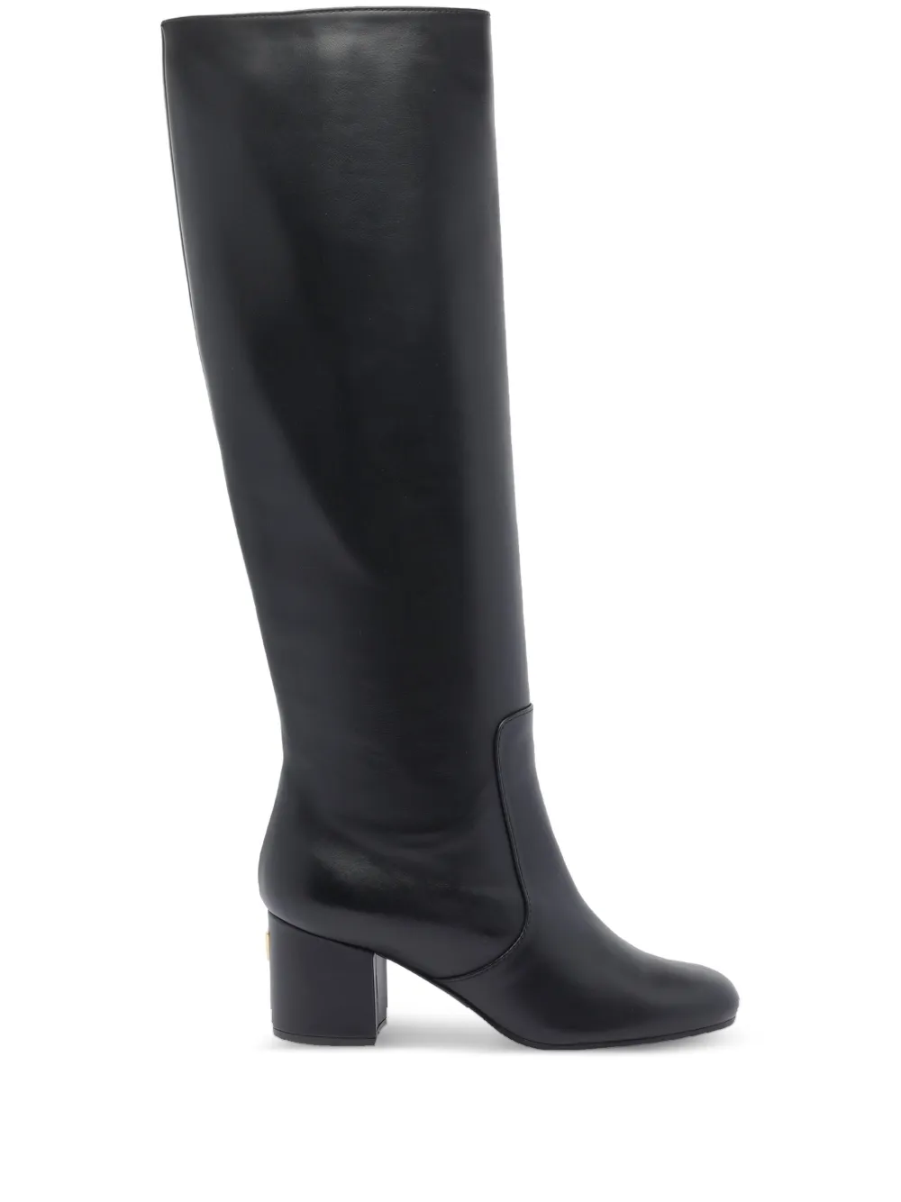 Via Roma 15 65mm leather block-heel knee-high boots Black