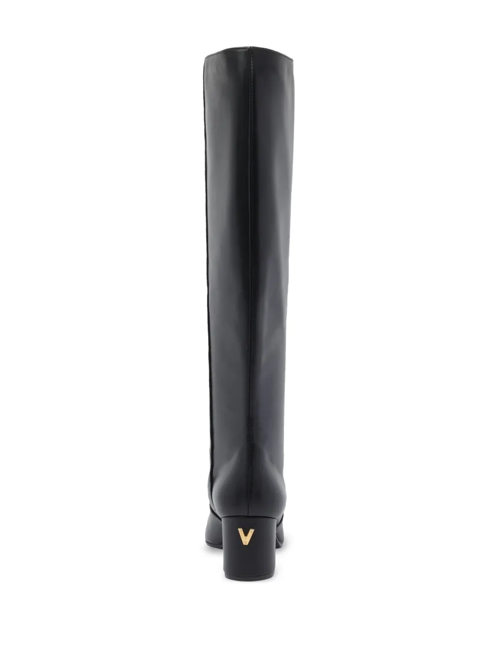 Via Roma 15 65mm leather block-heel knee-high boots Black