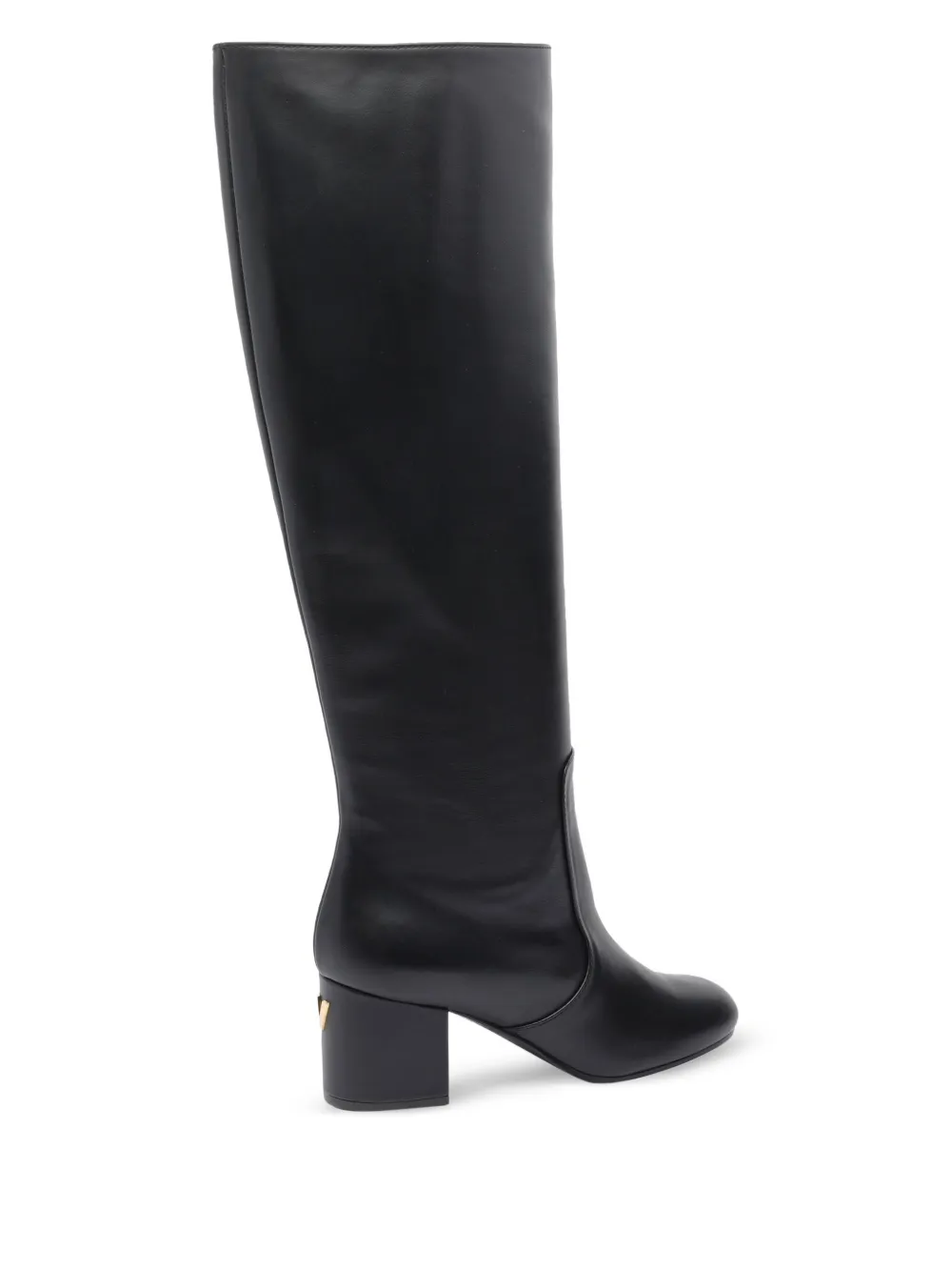 Via Roma 15 65mm leather block-heel knee-high boots Black