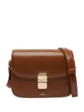 A.P.C. small Grace interlocking-closure calfskin cross body bag - Brown