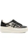 Premiata Claudia zebra-print platform sneakers - Black