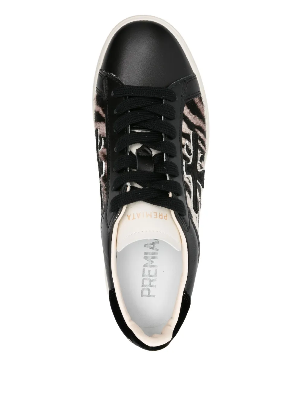 Premiata Claudia zebra-print platform sneakers Zwart