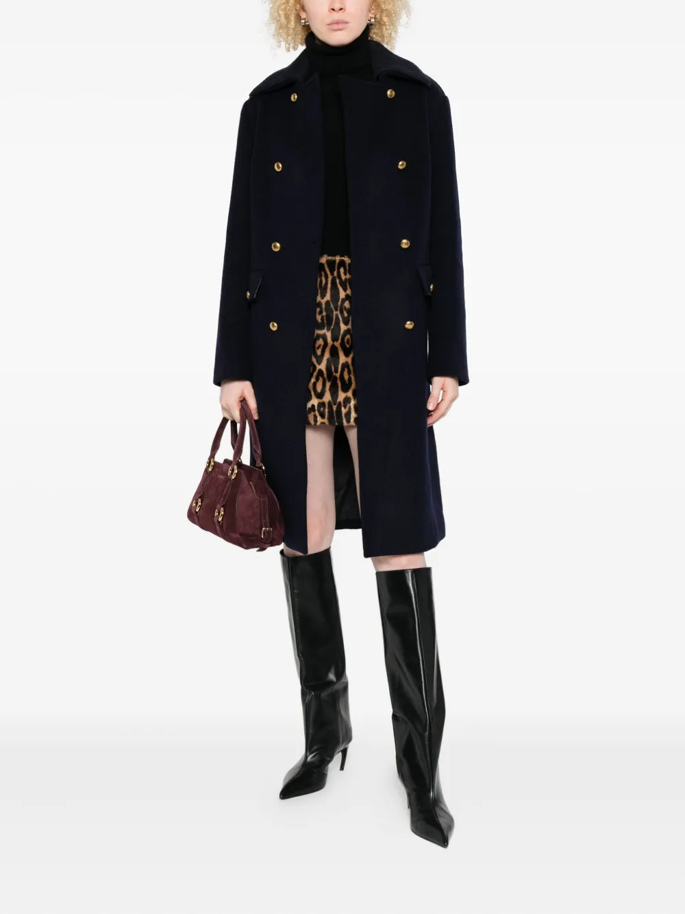 P.a.r.o.s.h Double-breasted Coat In Wool In Black