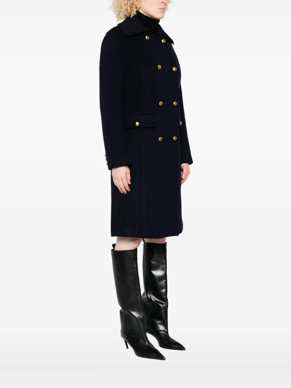 P.a.r.o.s.h Double-breasted Coat In Wool In Black