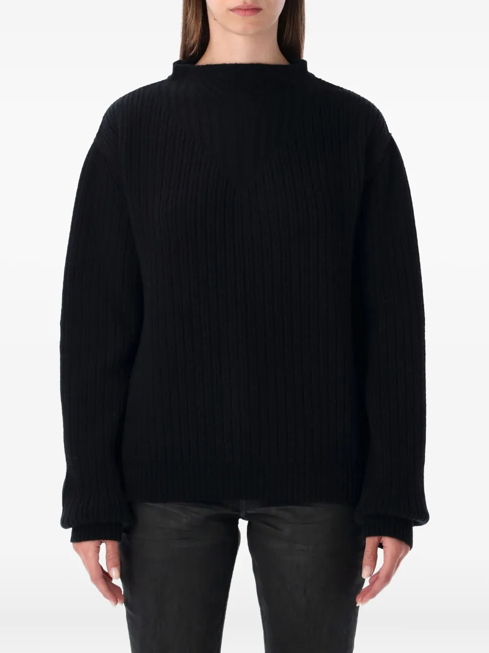 Rick Owens Knitwear With Long Sleeves And Open Back In Black