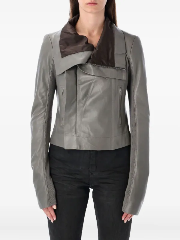 Rick Owens Naska レザージャケット | グレー | FARFETCH JP