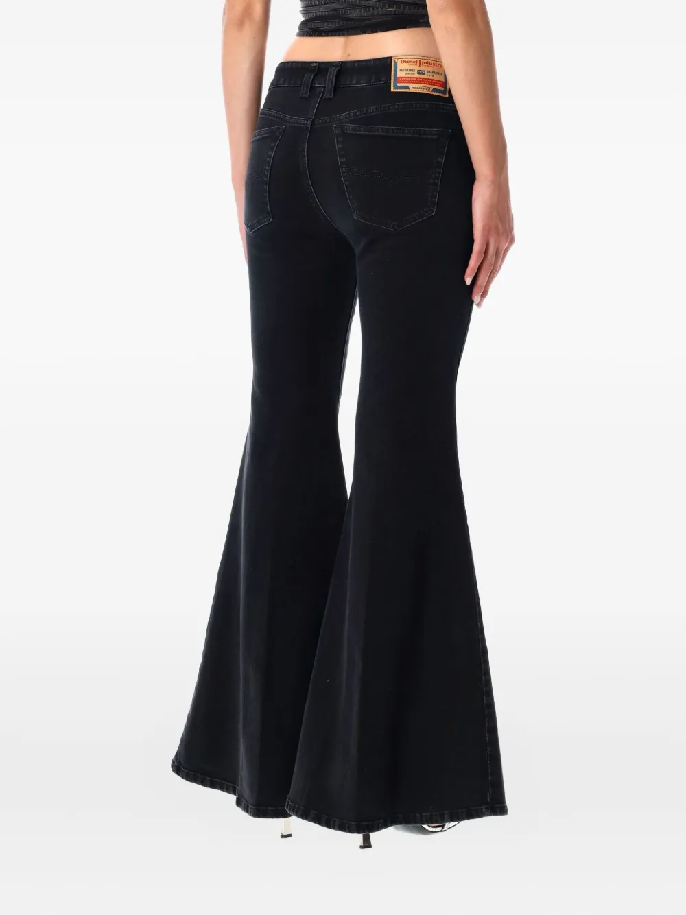 Diesel 1970 D-Bleess katoenen flared jeans - Zwart