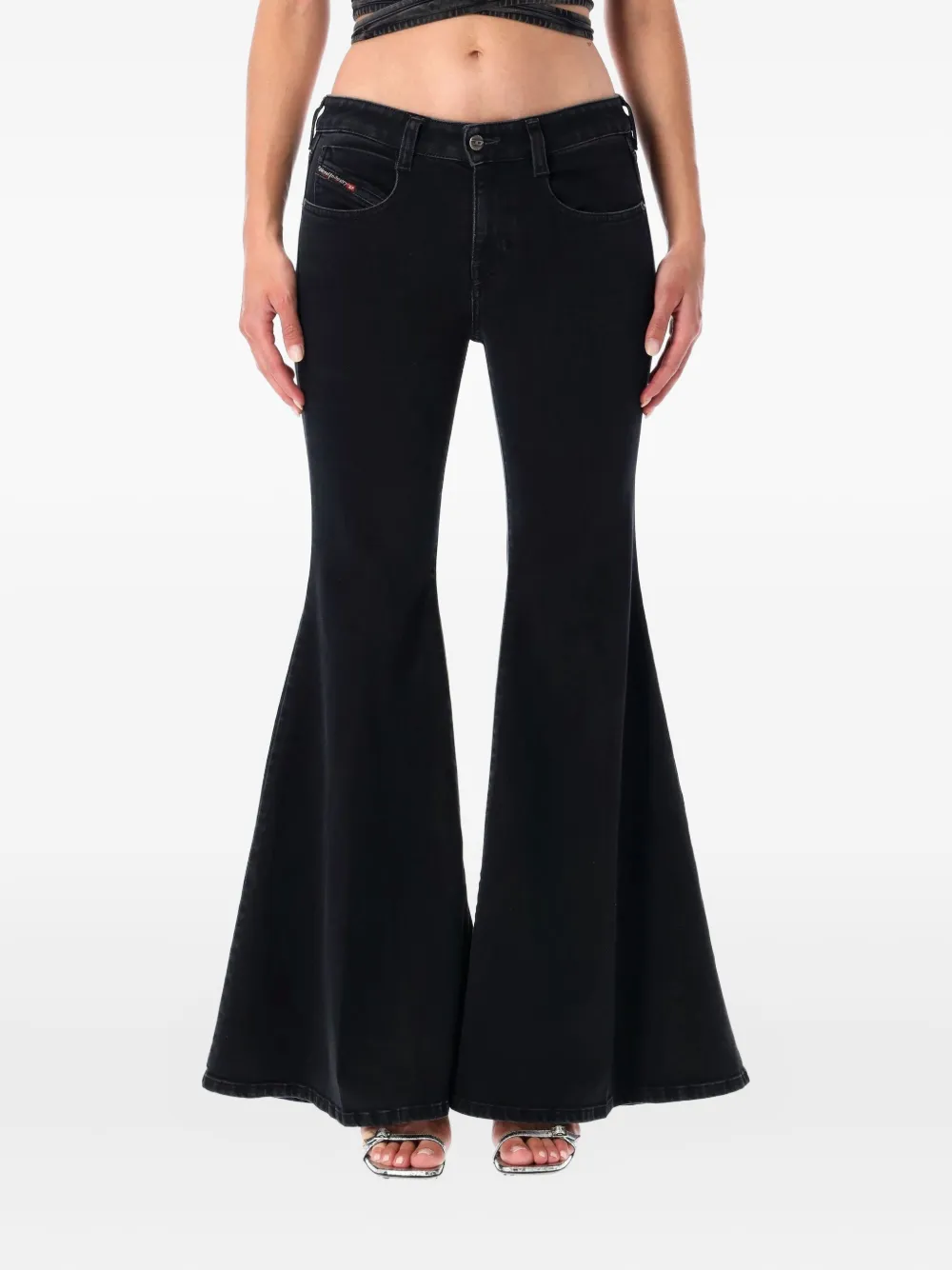 Diesel 1970 D-bleess flared cotton jeans - Nero