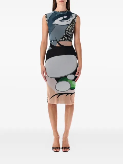Ottolinger graphic-print mesh mini dress