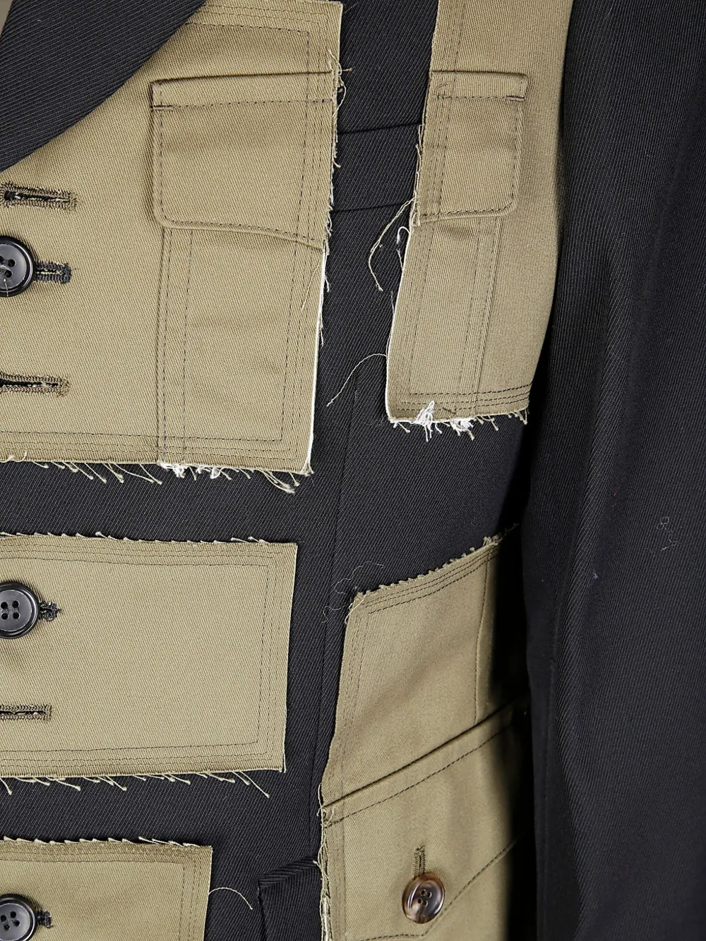 Comme Des Garçons Homme Deux Paneled Blazer In Cotton Twill In Black