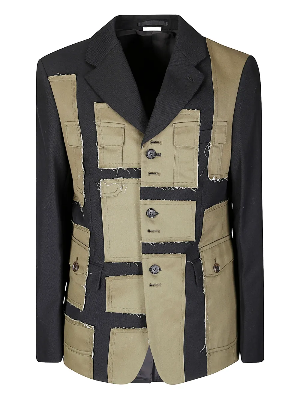 Comme Des Garçons Homme Deux Paneled Blazer In Cotton Twill In Black