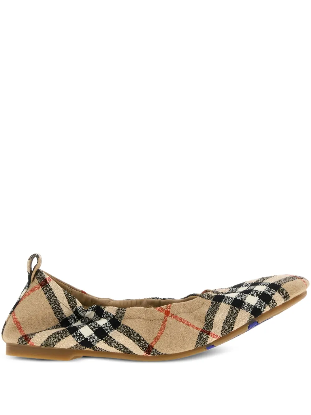 Burberry Geruite ballerina's Beige