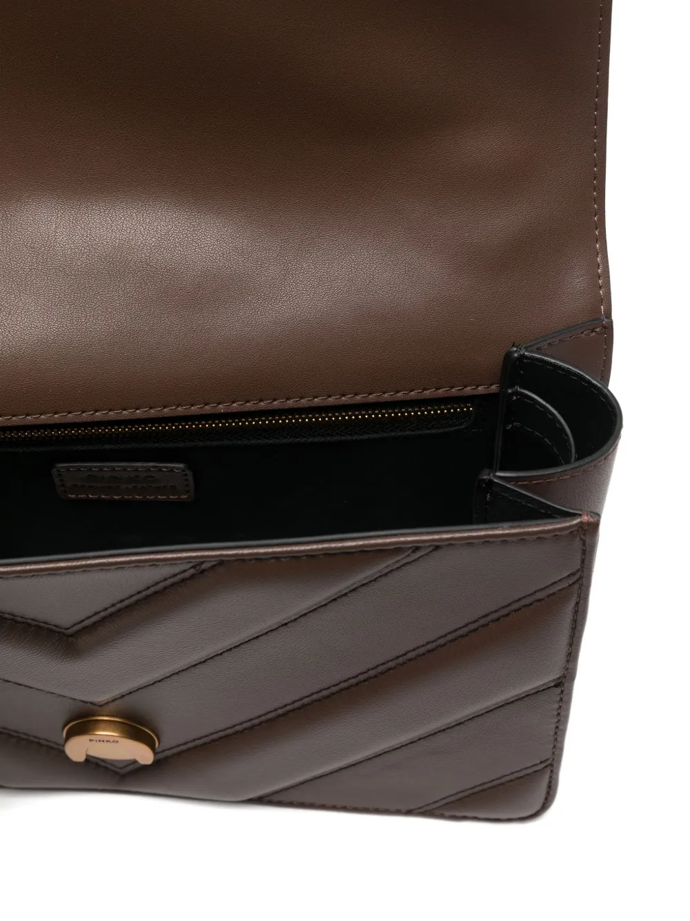 PINKO Love One gewatteerde crossbodytas Bruin