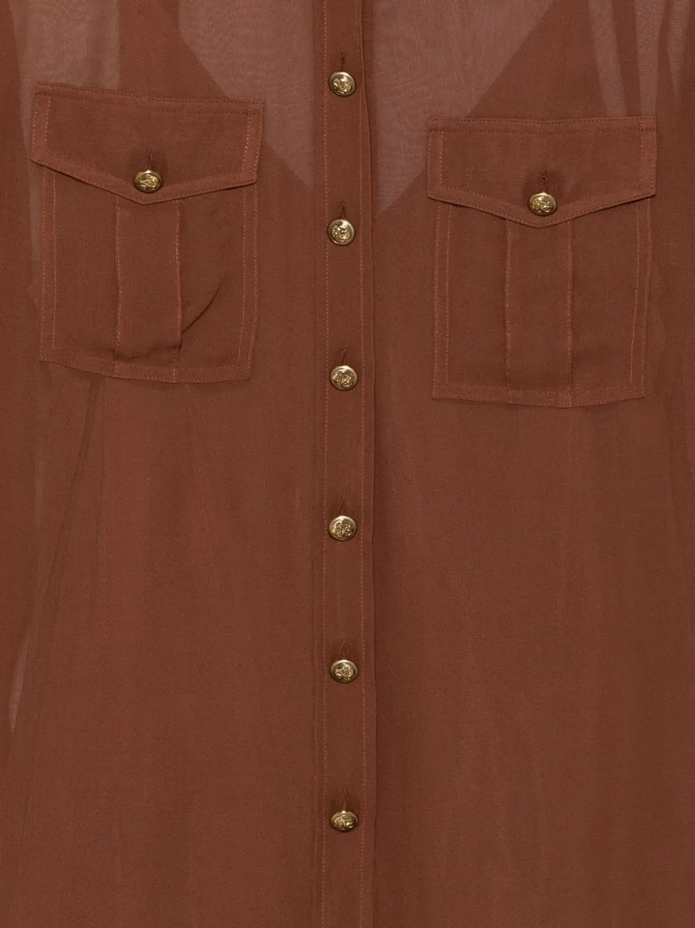 Zimmermann Button-detailed Pocket Shirt In Brown