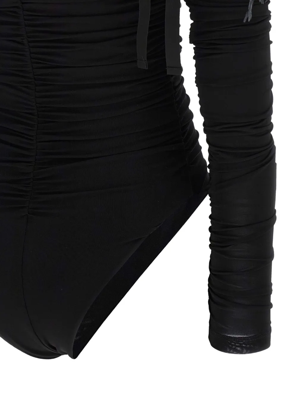 PINKO Ottovolante body met veren en halternek Zwart