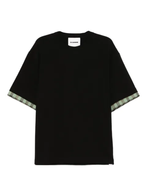 Jil Sander checked-sleeve T-shirt