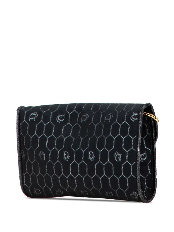 【美品】クリスチャンディオール チェーン ショルダーバッグ ハニカム キャンバス Christian Dior クリスチャンディオール ハニカム柄 チェーン