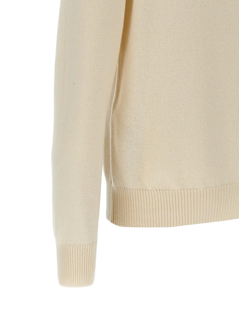 Gucci Logo-embroidered Crew-neck Sweater In Neutral