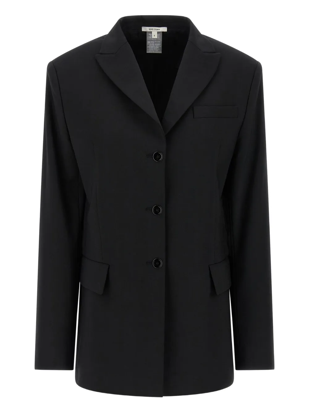 Nensi Dojaka peak-lapel tie-detail blazer | Black | Image 1