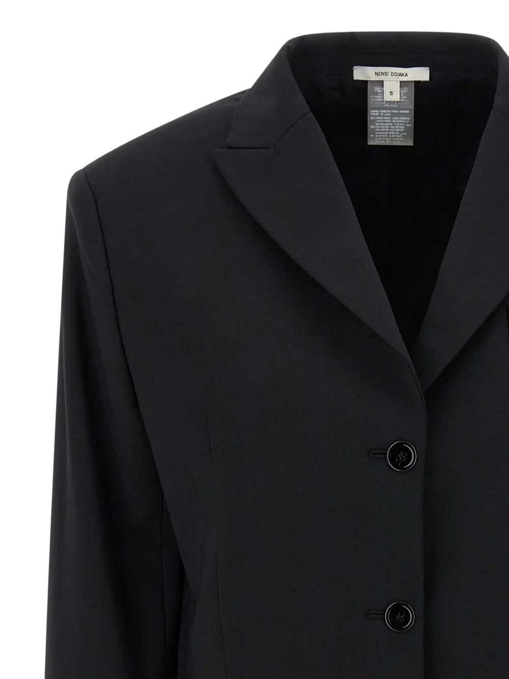 Nensi Dojaka Blazer met puntige revers en gestrikt detail Zwart