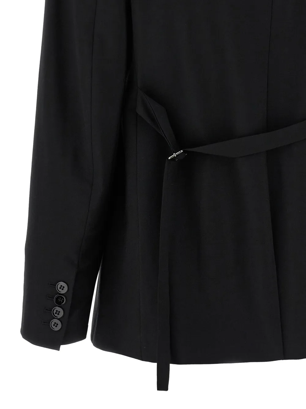 Nensi Dojaka Blazer met puntige revers en gestrikt detail Zwart