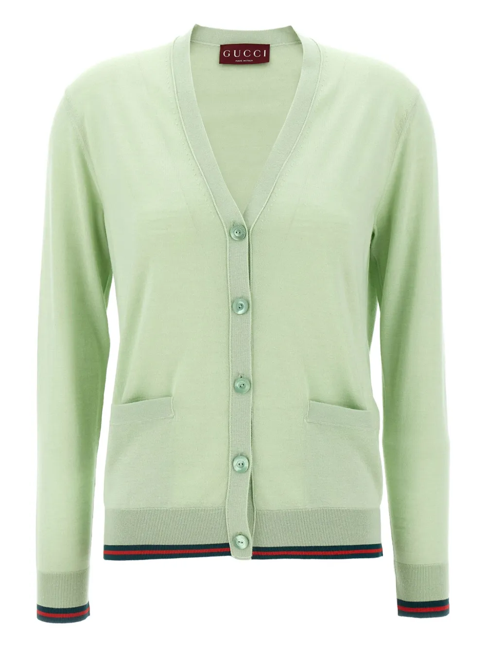 Gucci v-neck button cardigan | Green | Image 1
