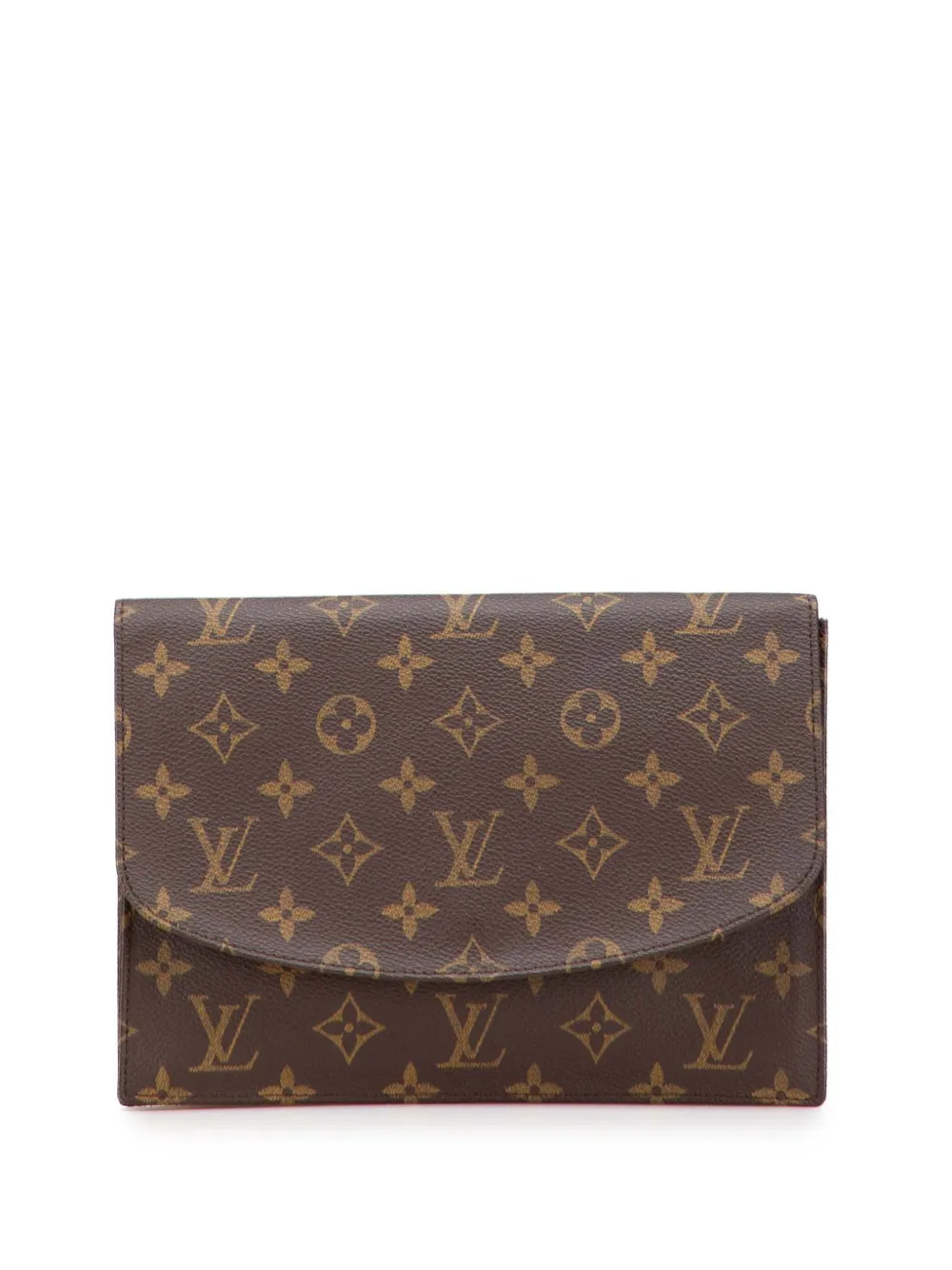 Pre-owned Louis Vuitton 1996 Monogram Pochette Rabat 23 Clutch Bag In Brown