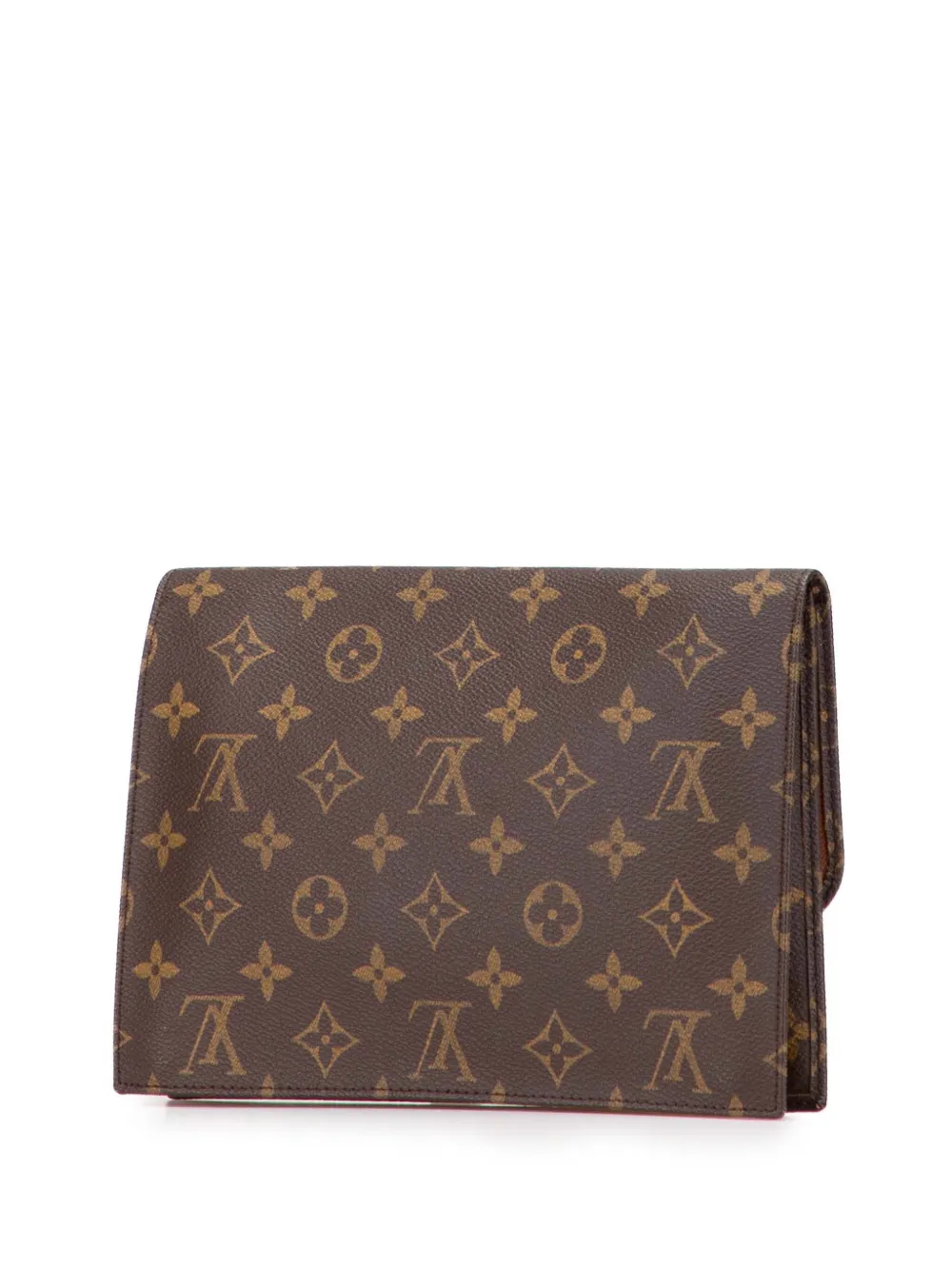 Pre-owned Louis Vuitton 1996 Monogram Pochette Rabat 23 Clutch Bag In Brown
