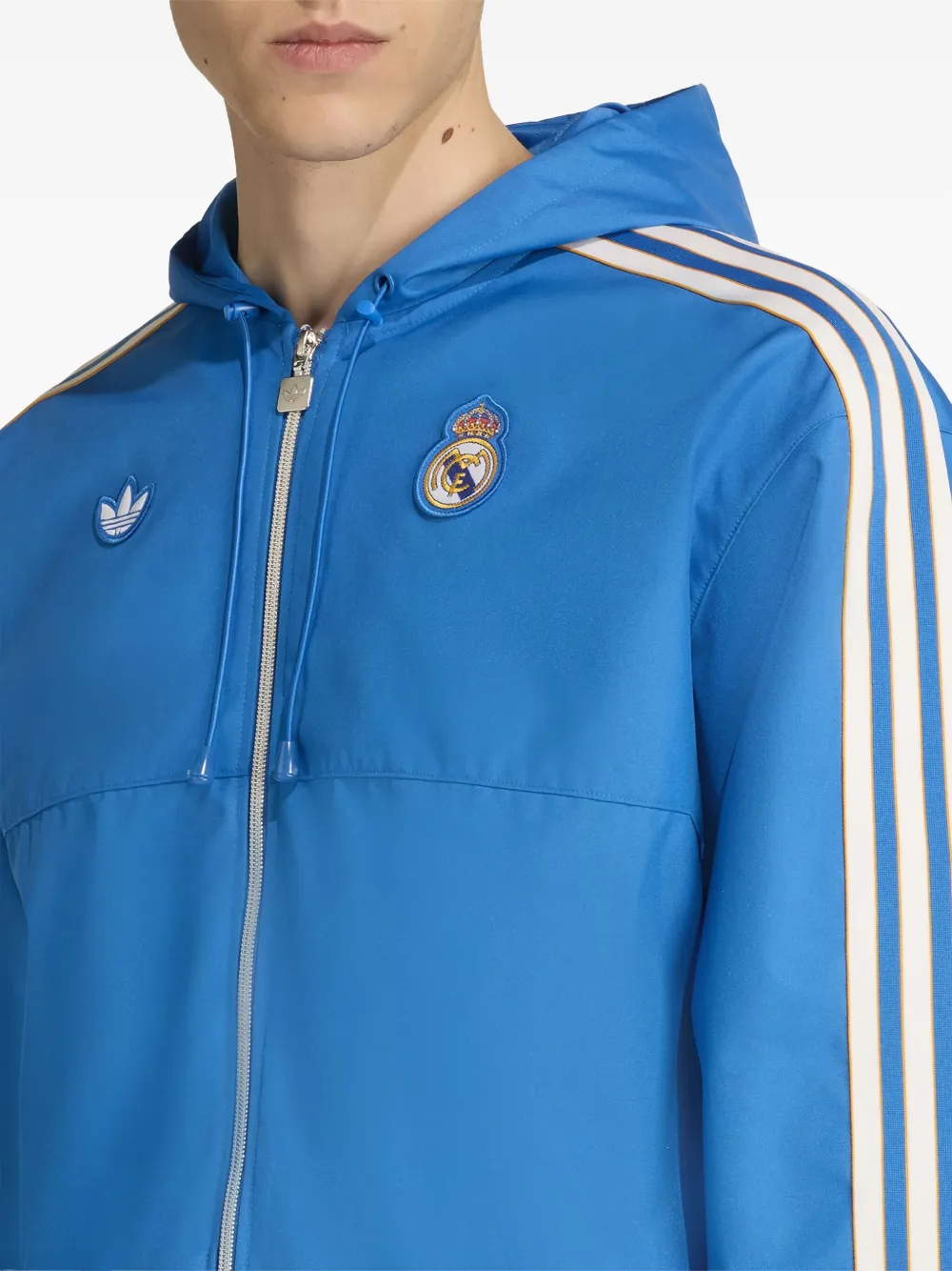 adidas Real Madrid jack met capuchon en drie strepen Blauw