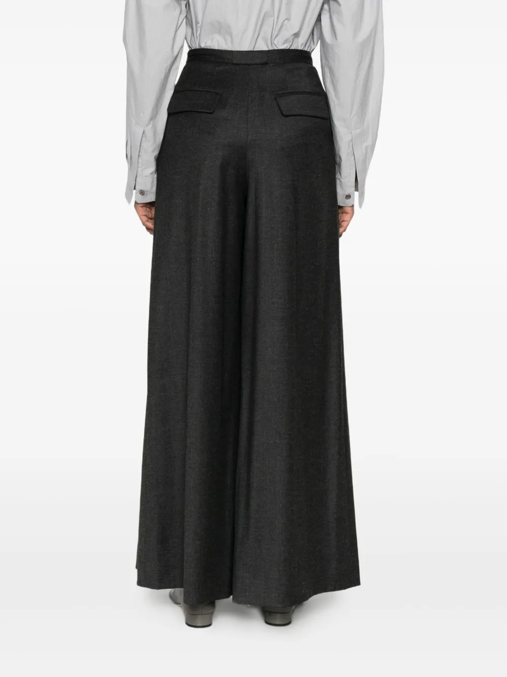 Co.go Pleated Wide-leg Trousers In Gray