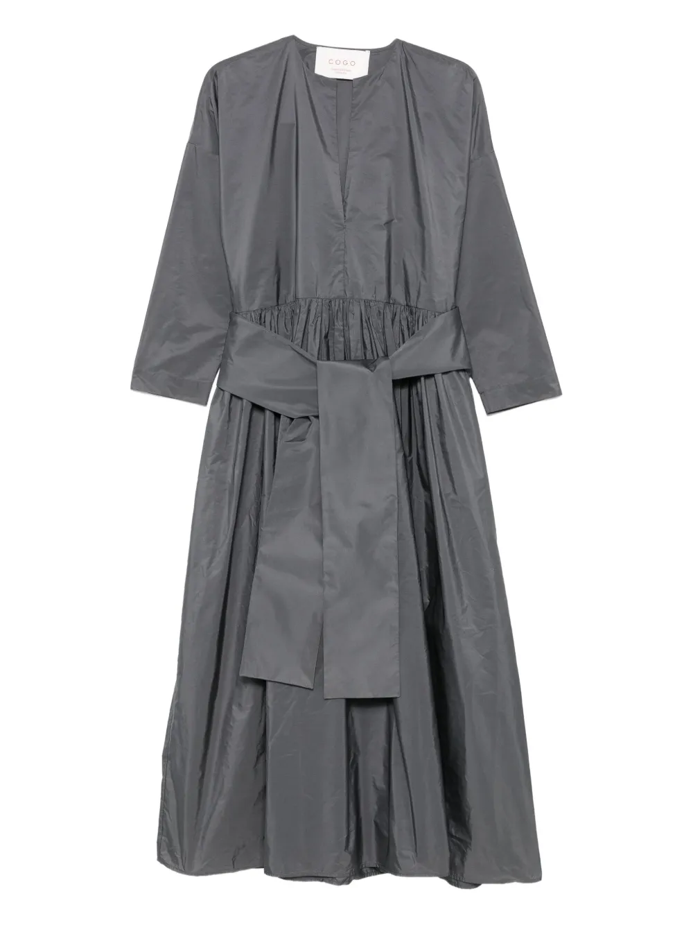 CO.GO belted gathered dress | Grey | Image 1