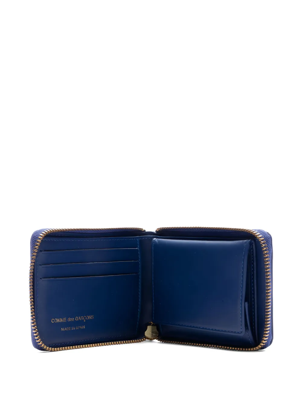 Comme Des Garçons Wallet Portemonnee met stippen en rits Blauw