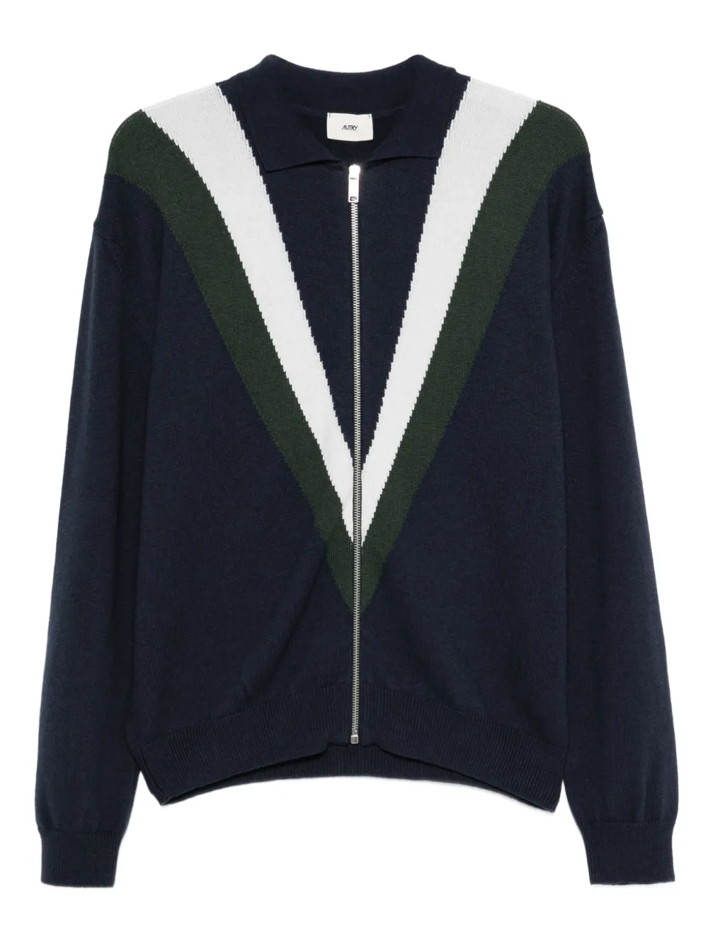 Autry v-neck zip-front cardigan | Blue | Image 1