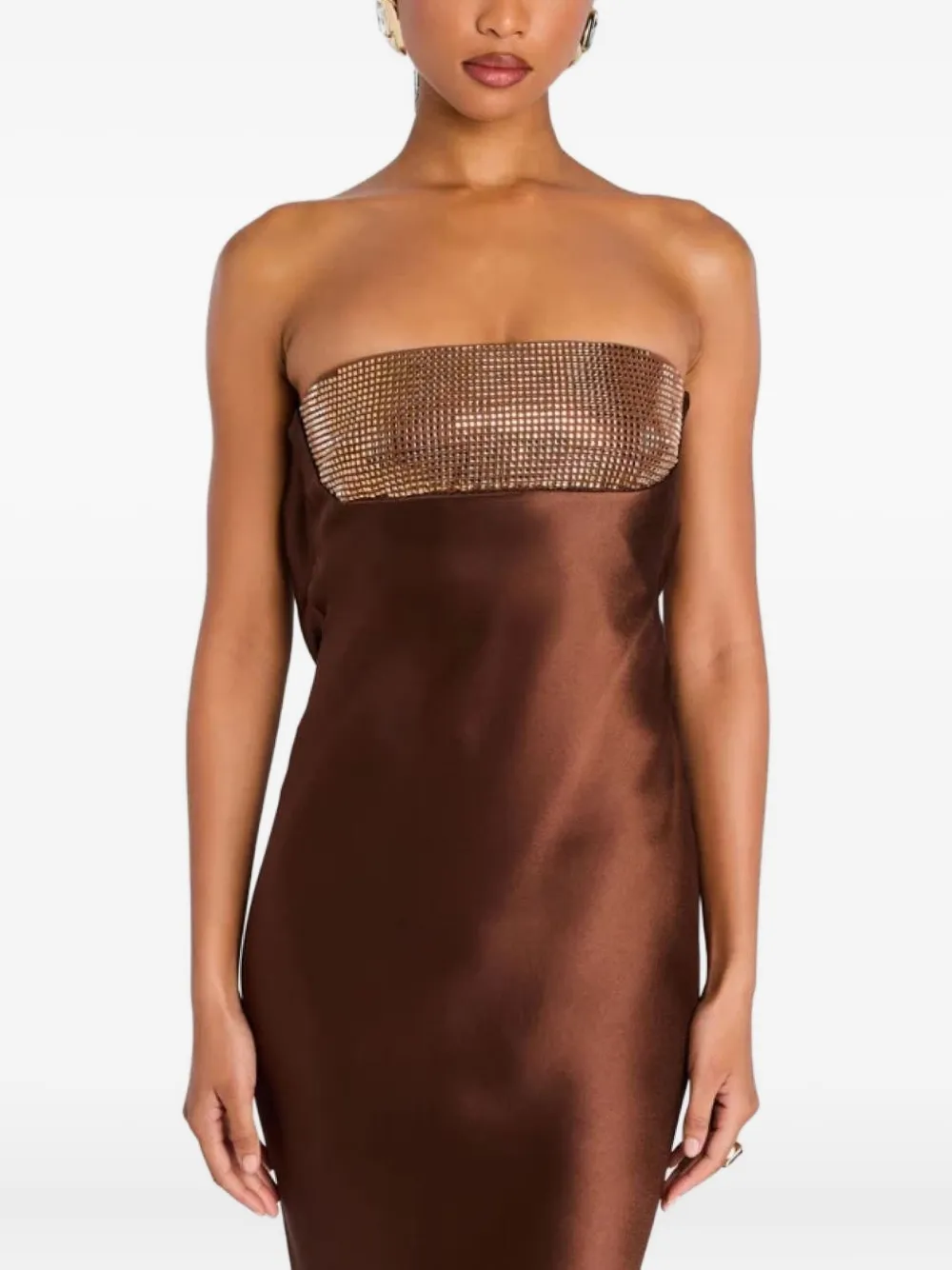 Retrofete Graziella sequin strapless maxi dress | Brown | Image 1