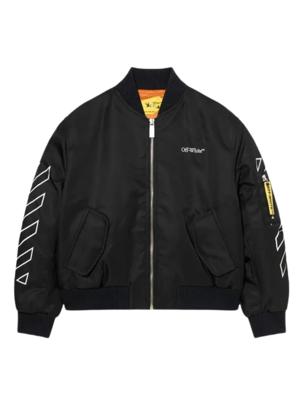 Off-White Kids zip-up bomber jacket - Nero