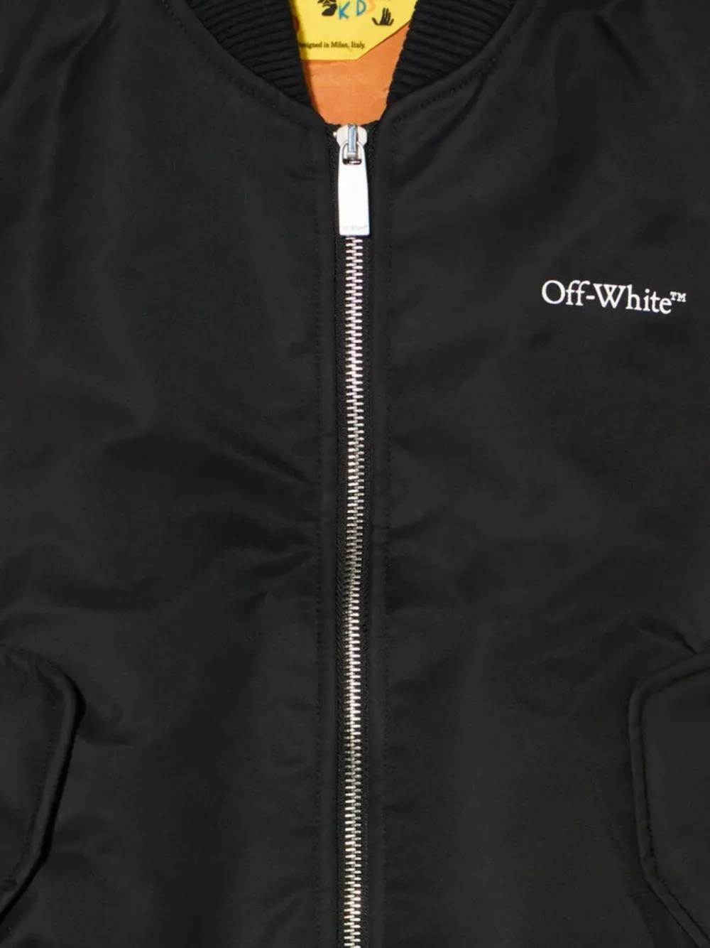 Off-White Kids Bomberjack met rits Zwart