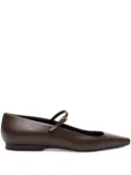 Loulou pointed-toe buckle ballet flats - Brown