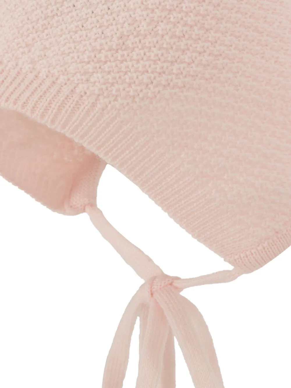 Little Bear textured-knit bonnet hat - Roze