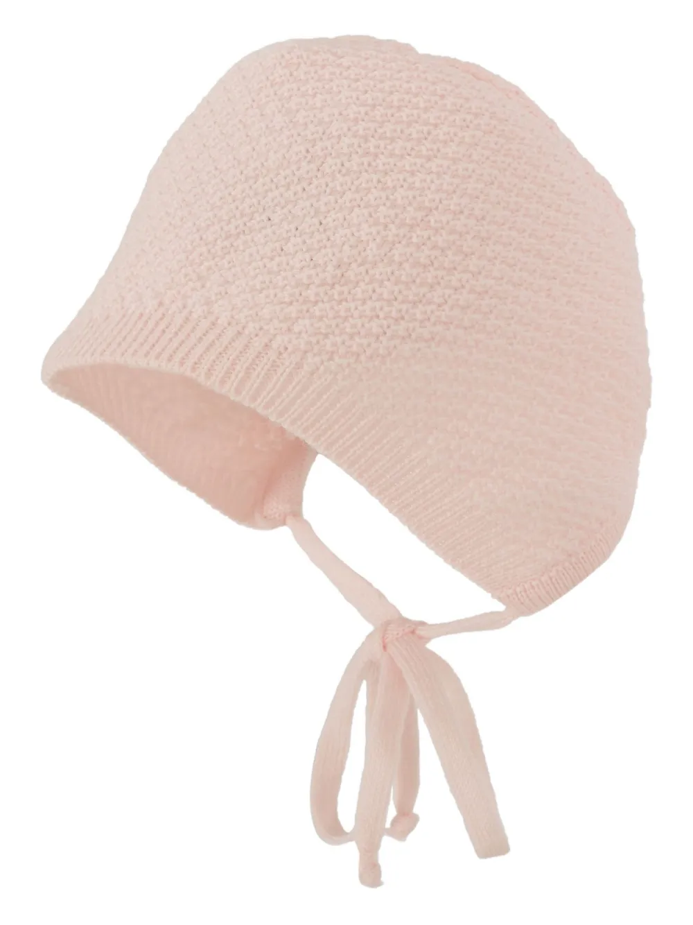 Little Bear Textured-knit Bonnet Hat In Pink