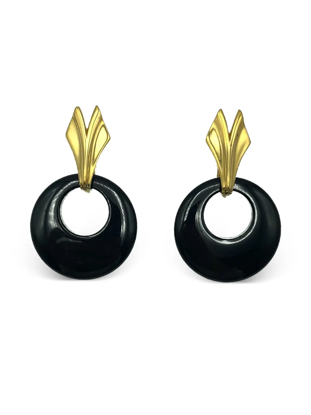 Jennifer Gibson Jewellery Orecchini pendenti Trifari anni '60 - Nero