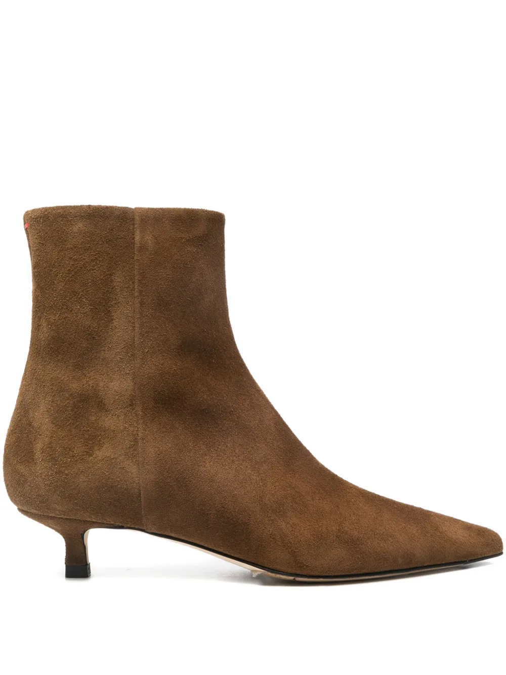 Aeyde pointed-toe kitten-heel boots Brown